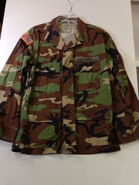 Just USA Woodland Camo Military Field Jacket - Green/Brown/Black